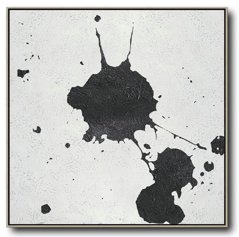 Extra Large Canvas Art,Oversized Minimal Black And White Painting - Contemporary Artwork